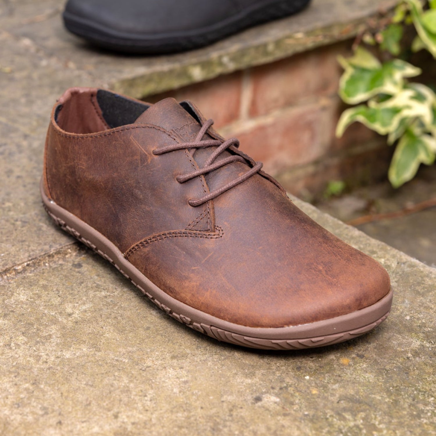 Barely Barefoot Stonepass Everyday Shoes - Brown Leather
