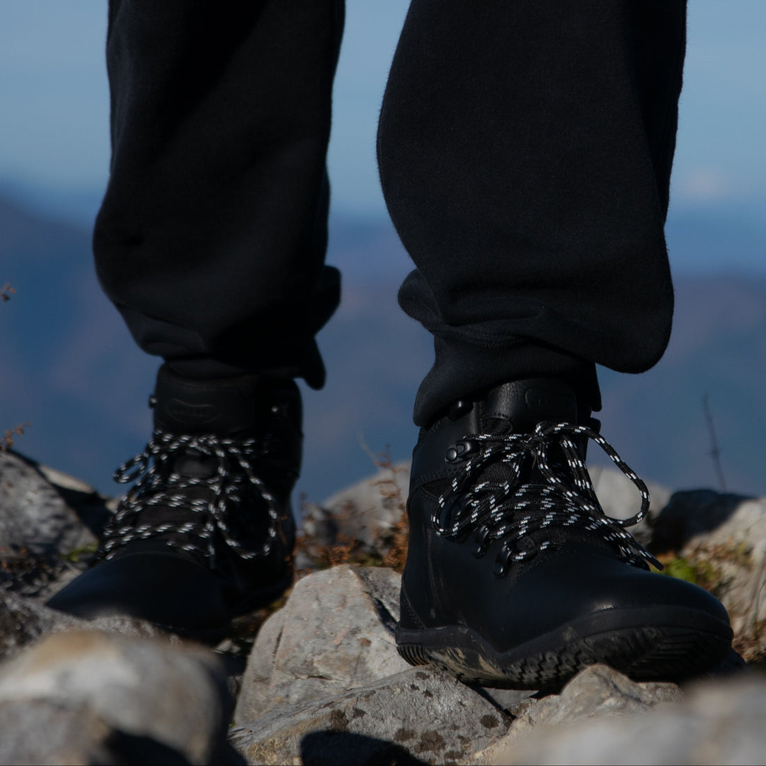 Wayfarer | Barefoot Hiking Boots | Waterproof Black Leather | Barely