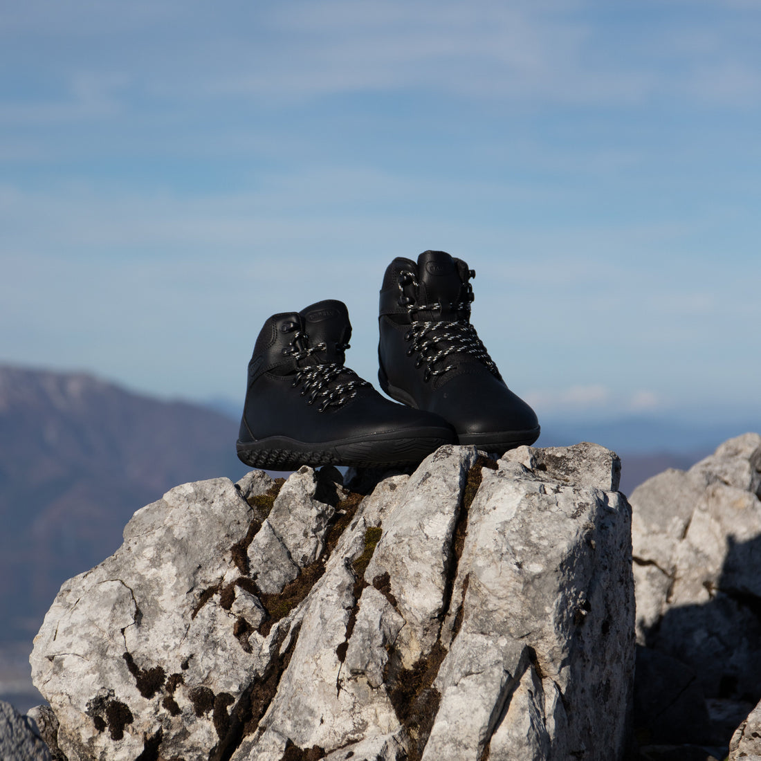 Wayfarer | Barefoot Hiking Boots | Waterproof Black Leather | Barely