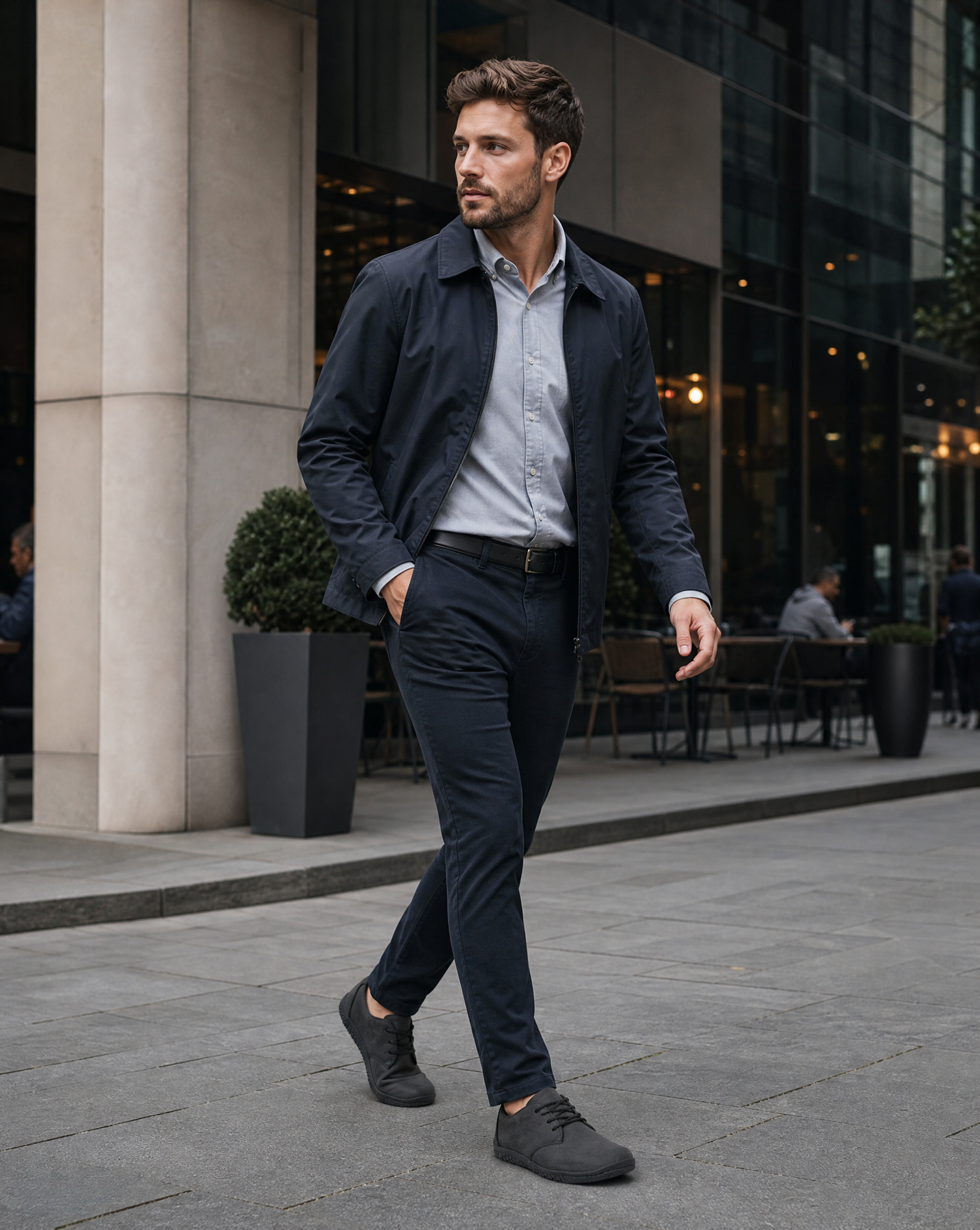 Chaussures Barely Barefoot Stonepass pour tous les jours - Cuir noir