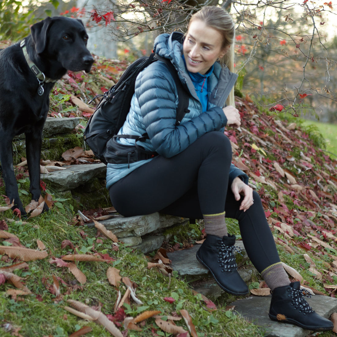 Wayfarer | Barefoot Hiking Boots | Waterproof Black Leather | Barely